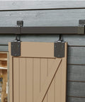 Heavy Duty 16 Foot Barn Door Hardware Kit Sliding Track System For Two Doors Wall Mount Black No Doors Included