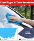 Hand using bulk microfiber towels for cars 24 pack absorbent cleaning cloths on car window
