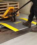 Built Tough Aluminum Dock Plate 48 By 48 Inches Handles 2600 Lb Loads Zero Fuss Bridge for pallet jack in use.