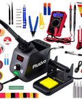 Digital Soldering Station Kit With Helping Hands, 60W Power, 5 Tips, Solder Wire, Digital Multimeter, Celsius Fahrenheit Conversion