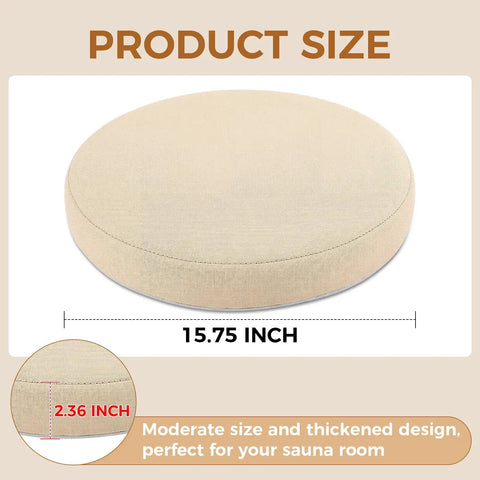 Two Pack Sauna Bench Cushions With High Density Foam For Inside Saunas Waterproof And Heat Resistant Seat Pad For Benches size 15.75 inch round