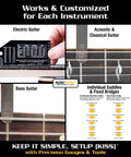 Pro Grade Six Piece Guitar Setup Gauge Tool Set With Stainless Steel Gauges And Printed Instructions Includes Truss Rod Relief