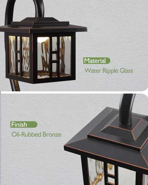 Close-up of Low Voltage Pathway Lights 12V 3W 185LM Warm White 3000K ORB Waterproof Garden Lights with water ripple glass and bronze finish
