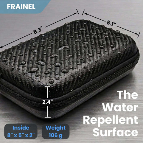 Kickass Carbon Fiber Texture Shockproof Sleeve For 3.5 Inch Hard Drives And M.2 SSDs Ultra Lightweight Tactical Organizer Case with water repellent surface.