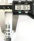 Close-up of 8 Pack Hydraulic Quick Coupler Dust Cap And Plug Set for Quarter Inch ISO fittings measured with caliper