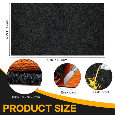 Heavy Duty Oil Spill Mat For Garage Floors 64 By 32 Inches With Rubber Backing and Detailed Features