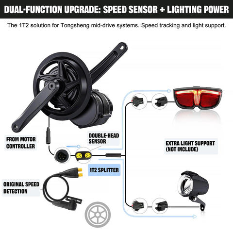 Dual Port Speed Sensor Kit For TSDZ2 TSDZ2B And TSDZ8 Mid Drive Motors With Magnet Set And Light Upgrade Support 6 Pin Plug And Play Connector For Easy Installation