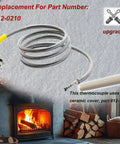 Thermocouple protection tube bundle for Quadra-Fire pellet stoves; braided metal coil with red/yellow leads and 3" cover