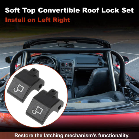 Mazda Miata Soft Top Roof Latch Lock Rebuild Kit 1990-2005 1.8L L4 Convertible Aluminum Black Anodized