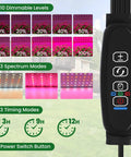 Control panel with dimmable levels and spectrum modes for Four Tier Indoor Mini Greenhouse With Grow Lights 32W Full Spectrum Plant Light