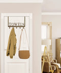 Over The Door Towel Hooks And Wall Mount Rack Heavy Duty Robe Hangers For Bathroom Organizer Detachable Rods No Tools Needed