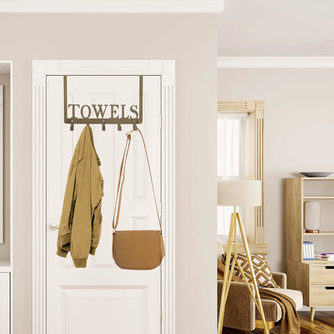 Over The Door Towel Hooks And Wall Mount Rack Heavy Duty Robe Hangers For Bathroom Organizer Detachable Rods No Tools Needed