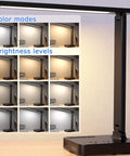 Modern LED Desk Lamp With USB Ports And Type C, Two AC Outlets, 3 Lighting Modes, 3 Brightness Levels, Touch Control Display