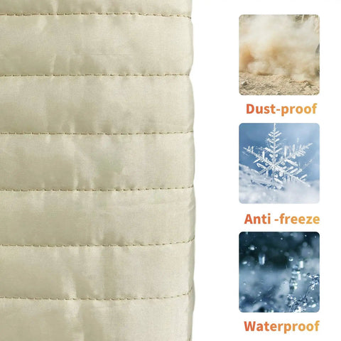 Close-up of Legit Indoor Window Ac Cover That Keeps Your Setup Sharp And Shields Five To Seven Thousand Btu Units Fitting 21 By 15 By 3.5 Inches From Brisk Weather And Dust Builds Using Soft Washable Polyester In Crisp White, highlighting dust-proof and waterproof material.