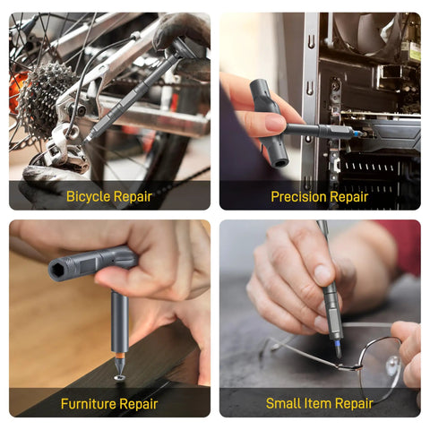 42 In 1 Magnetic Screwdriver Set with 8 45mm Heads and 32 25mm Bits used for bicycle, precision, furniture, and small item repairs