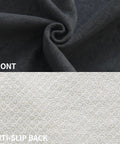 Close-up of black absorbent sweat towel style surface front and anti-slip back of Waterproof Car Seat Cover And Protector Set Universal Fit For Cars Trucks And SUVs Absorbent Sweat Towel Style Seat Pad Black 2 Piece Great For Road Trips And Daily Commutes Blocks Spills Mud And Pet Messes.