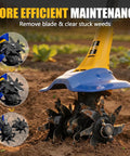 Cordless Garden Tiller No Cord Hassle That Uses Your 20V Battery 330 RPM With 48 Steel Tines in soil cultivation