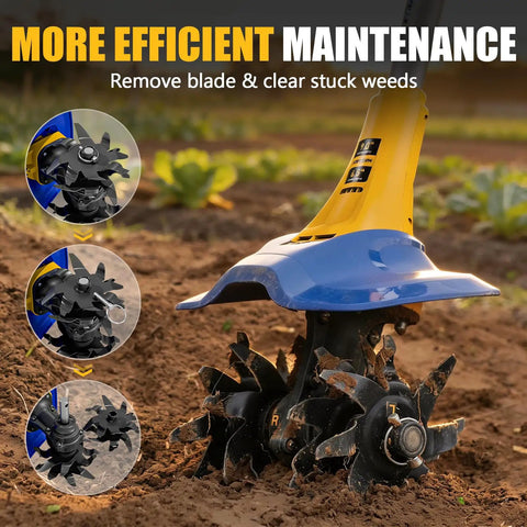 Cordless Garden Tiller No Cord Hassle That Uses Your 20V Battery 330 RPM With 48 Steel Tines in soil cultivation
