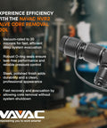 Valve Core Removal Tool For HVAC Quick Recovery And Evacuation, Dual Size Fittings, R-410A Vacuum Rated To Twenty Microns