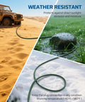 Outdoor Extension Cord With 3 Outlets And Weatherproof Cover 13 Ft Green SJTW 16 Gauge in various weather conditions.