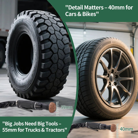 Low Speed Air Tire Buffer Kit With Tungsten Carbide Heads 42 Mm And 55 Mm for tire polishing and patch work