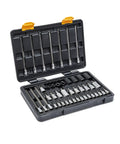 Torx Bit Socket Master Set, 49 Piece, One Quarter Inch, Three Eighths Inch, One Half Inch Drive in open black case