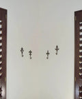 Built Like A Tank Cast Iron Wall Mount Key Hooks For Entryway And Garage Featuring Classic Fleur De Lis Charm Dark Brown hooks on wall