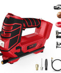 Cordless Tire Inflator And Air Tool For Milwaukee 18V Battery On The Go 160 PSI Portable Air Pump With Digital Gauge LED Light And Auto Shut Off Display with accessories