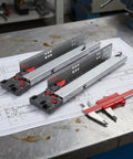 10 Inch Concealed Drawer Slides Full Extension Soft Close Runners With Rear Mounting Brackets Heavy Duty Cold Rolled Steel on table