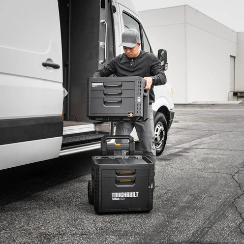 Heavy Duty Two Drawer Rolling Tool Hauler With Secure Padlock And 240 Pounds Capacity Nine Inch Smooth Rollers Keep Your Gear Locked Down Tight For Jobsite Crews Anywhere They Travel