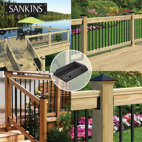 20 Pack Deck Railing Brackets For 2x4 Wood Rails Heavy Duty Black PP Plastic Mounting Brackets Railing Mount Built To Last Weather Resistant Outdoor Decks Easy Install And Secure Fit