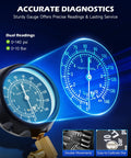 Orion Motor Tech fuel pressure test kit gauge with 0-140 psi dial, hoses and adapters