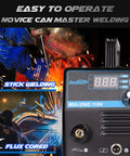 Gasless 2 In 1 MIG Welder With Flux Core Wire Feed And MMA Arc 110V Portable Inverter with welding action detail