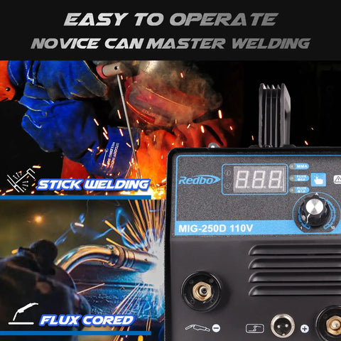 Gasless 2 In 1 MIG Welder With Flux Core Wire Feed And MMA Arc 110V Portable Inverter with welding action detail