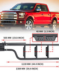 45 Inch Foldable Tailgate Ladder With Grab Handle For Pickup Trucks, Heavy Duty Step Up Access, Fits Ford F Series, Ram 2500, Silverado And More, 600 LB Capacity, Easy Install, black metal ladder with dimensions
