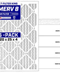 Best Bang for Your Buck MERV 8 20x25x4 Air Filters 5-Pack for Home AC and Furnace, pleated electrostatic design, Made in USA