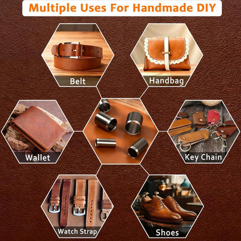 Leather Circle Cutter Tool Set 12 Piece Circle Punch Kit With Pro Grade Calibrated Diameters For DIY Leathercrafts Uses Display