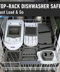 Real Original Pro 10 in 1 Vegetable Chopper and Mandoline Slicer with 8 blades shown in dishwasher top rack