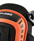 Close-up of orange Heavy Duty Gel Padding Knee Pads with strong double straps for indoor and outdoor work, featuring a thick foam shield.