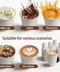 8 Oz Disposable Paper Coffee Cups, 100 Count, Leakproof White Cups For Hot Or Cold Drinks, Perfect for coffee and juice