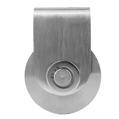 U Type Stainless Steel Pulley Block With Duplex Bearings, Super Silent And Detachable, 360 Degree Rotation, Heavy Duty Grooved Wheel, Rust Proof, Ideal For Outdoor Use, 1 Pack, front view