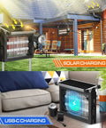 Outdoor Bug Zapper With Projector Lights For Patio And Garden 4500V Waterproof Mosquito Killer Dual Solar And USB Rechargeable