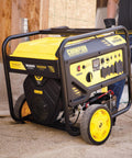 Person using 15,000-Watt MKE Series Portable Generator With Electric Start and CO Shield on jobsite
