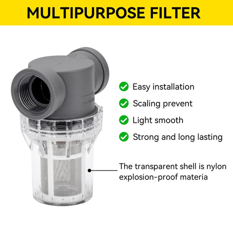 1 Inch Female NPT In Line Strainer For Garden Hose And High Pressure Washer Sediment Filter With 60 Mesh Stainless Steel Screen