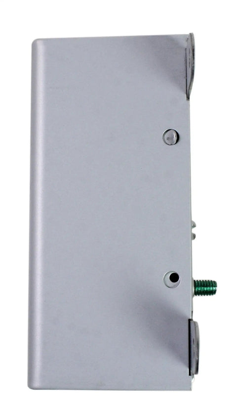 Side view of Firestat Programmable Thermostat For Attic Ventilators 10 Amp Adjustable Replacement White With 183 F Cutoff.
