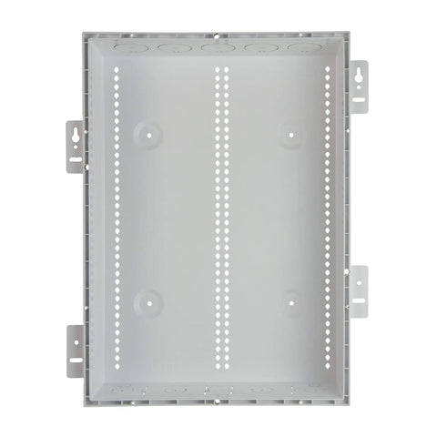 Front view of Twenty Inch WiFi Friendly Media Enclosure Cabinet For Media Box And Wireless Gear White ABS Plastic Enclosure Only