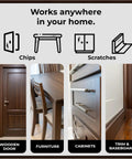 Knockout Match Wood Stain Repair Kit With Brush On Touch Up Bottles For Scratches And Dings on wooden door, furniture, cabinets, trim.