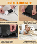 Steps to apply 16 Pack Rug Tape Double Sided Carpet Tape Pads grippers on a rug, ensuring no sliding on hardwood floors.