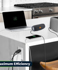 USB Outlet With Type A And Type C USB Ports, 5.8A Total Output, 15 Amp Tamper-Resistant Wall Receptacle in kitchen
