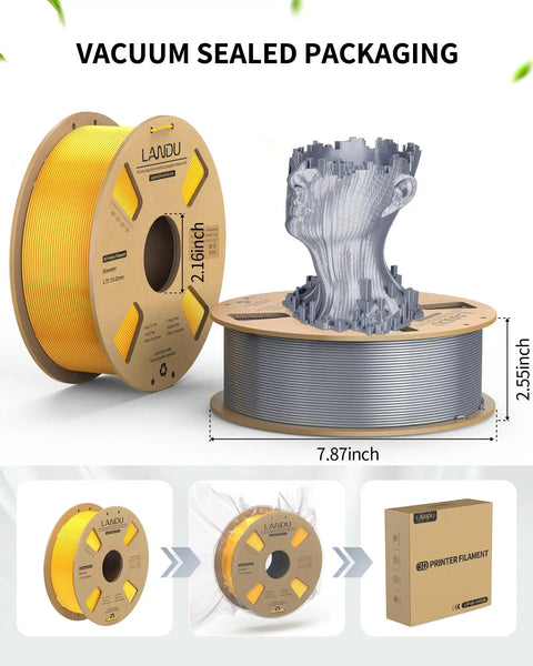Sweet Hella Smooth Silk PLA Filament 1.75mm Silver 1kg Spool Top Tier 3D Printing Material With Dead On Dimensional Accuracy And Killer Metallic Shine For Nailed It Hobby Prints